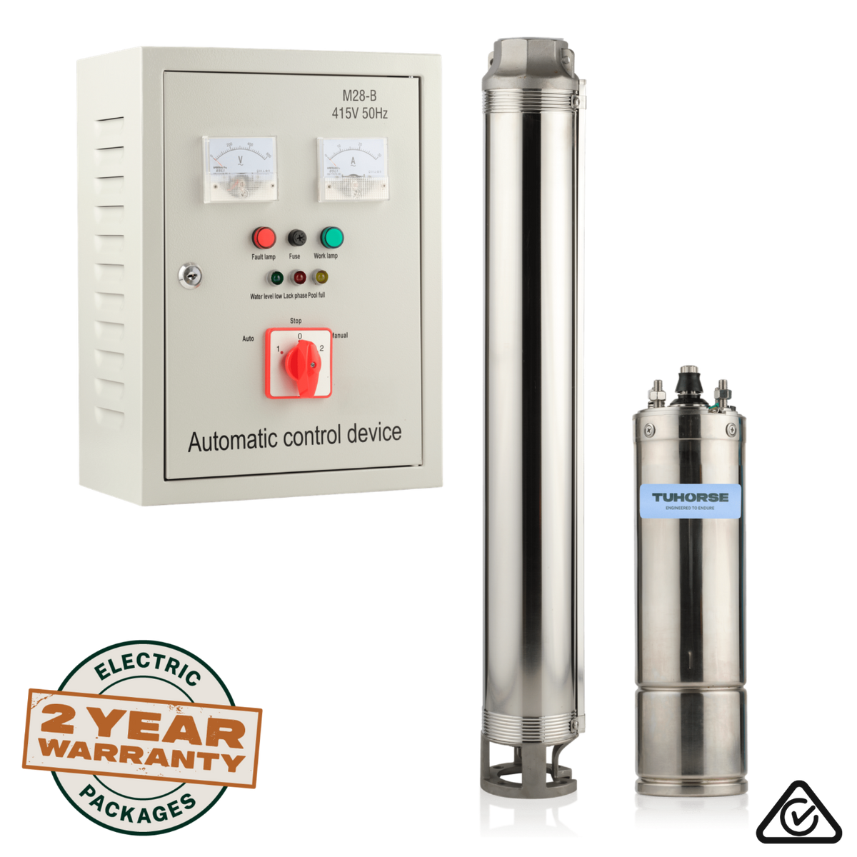Tuhorse 4" 5.5HP/415V BF-32 Submersible Bore Pump Package