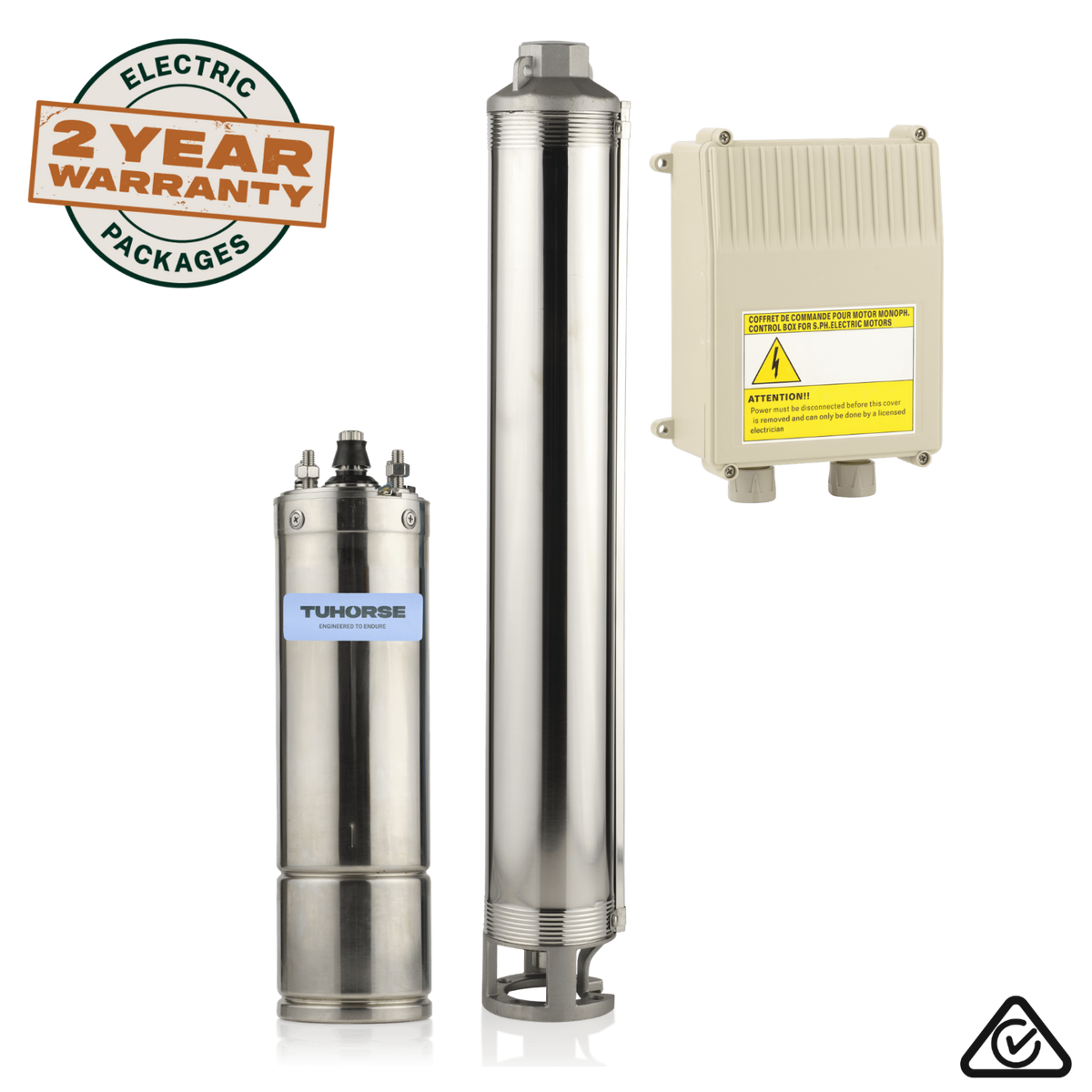 Tuhorse 4" 1.5HP/240V A-16 Submersible Bore Pump Package