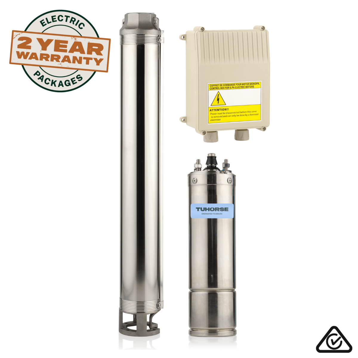 Tuhorse 4" 3HP/240V A-30 Submersible Bore Pump Package