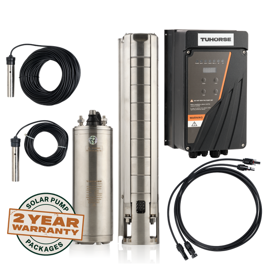 Tuhorse 4H2200-3-EXT solar bore pump complete kit