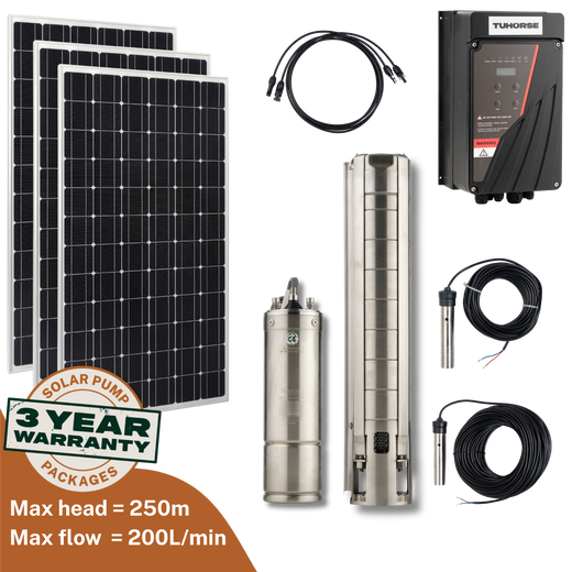 Tuhorse 4S3000C/4750-3 solar bore pump complete kit