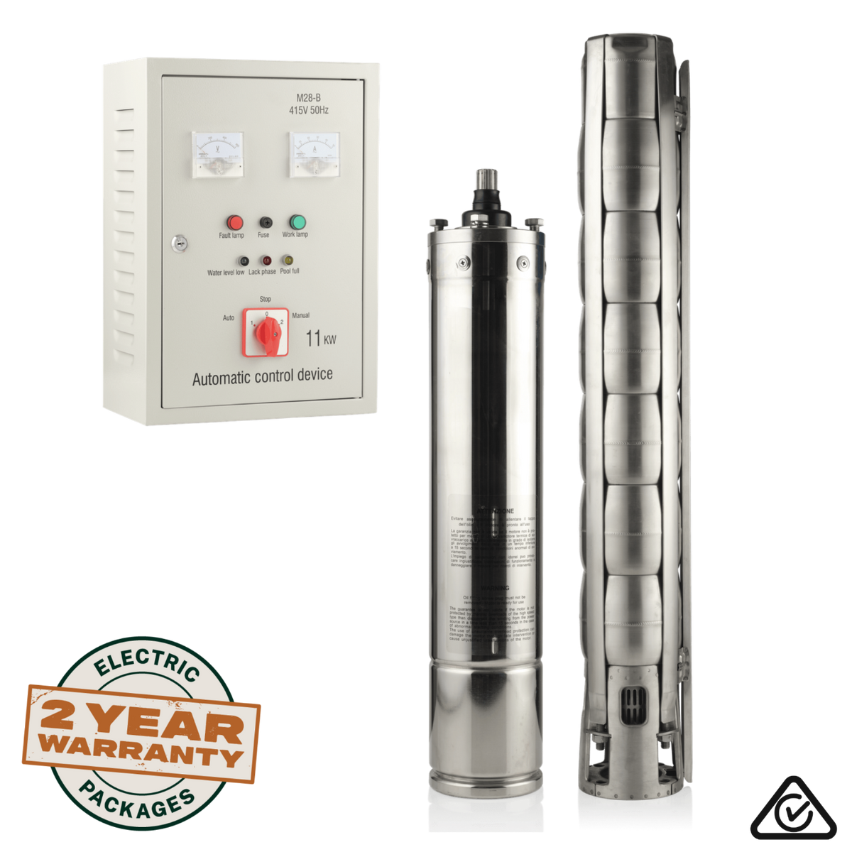 Tuhorse 6" 15HP/415V 6SP17-20 Submersible Bore Pump Package