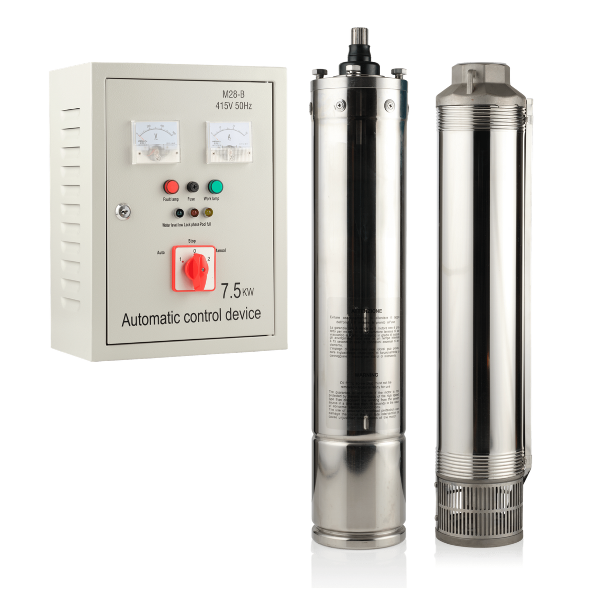 Tuhorse 6" 15HP/415V ES-08 Submersible Bore Pump Package, package contents