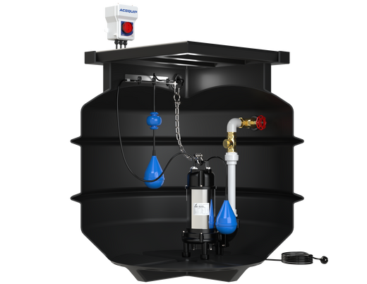 BlueSelect 700L Single Pump Station with Sewage Grinder Pump - main product view