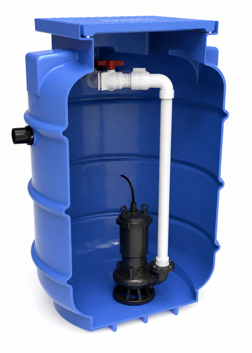 Kwikflo 1200L Sewer Pump Station Package Pre-assembled Single Pump