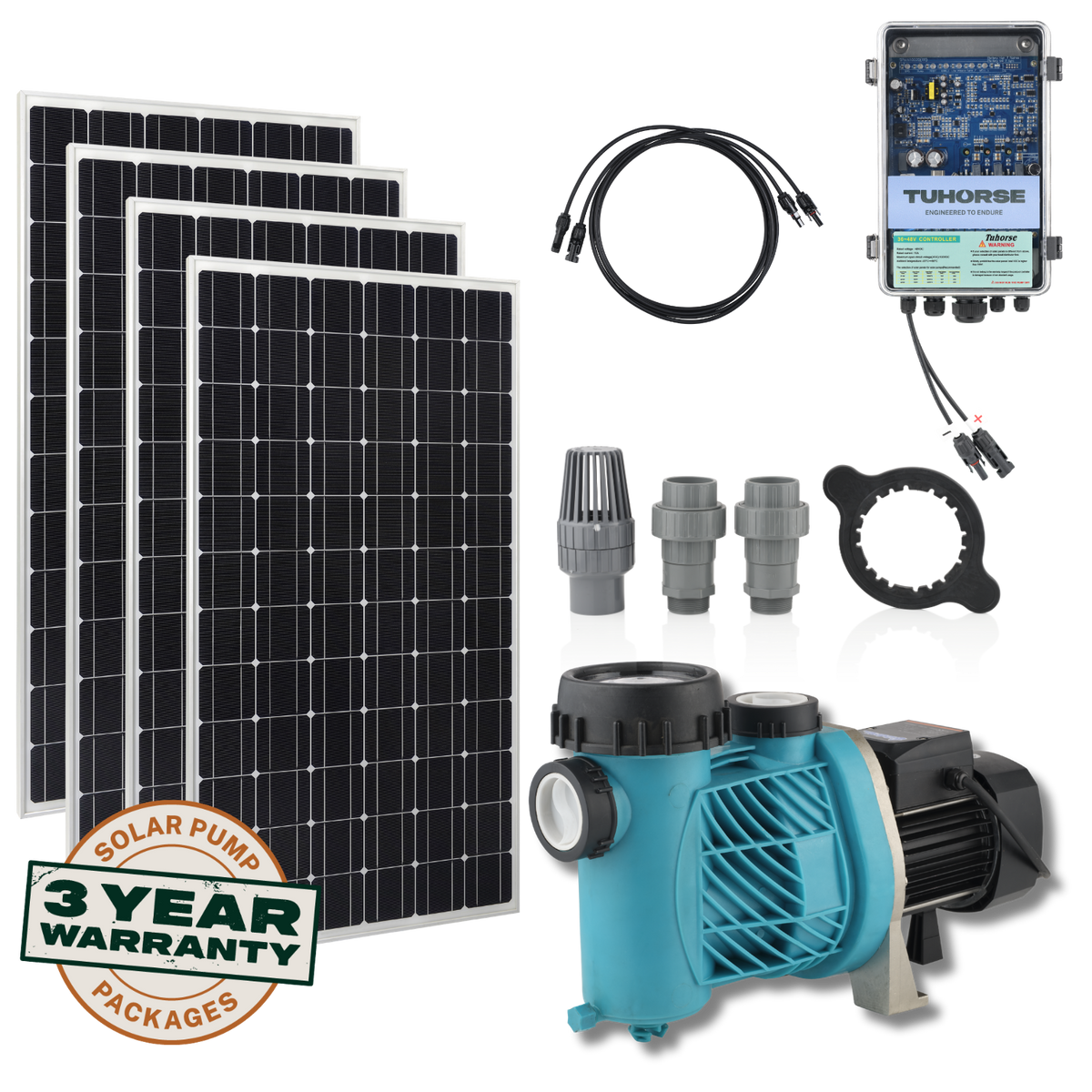 Tuhorse Solar Pool Pump 600W solar pool pump complete kit