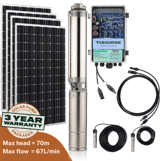 Tuhorse 4S1000C-40/800 solar bore pump complete kit