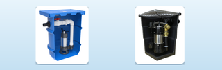Kwikflo 250L stormwater pump station package and REEFE stormwater pit and pump system for low lying block drainage