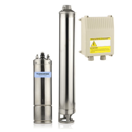 Tuhorse 4" 1.5HP/240V A-16 Submersible Bore Pump Package, package contents