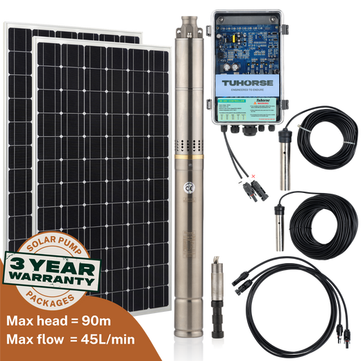 Tuhorse 2S370-40/800 solar bore pump complete kit