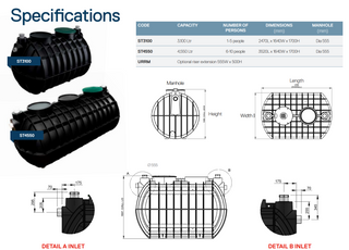 3,100L Septic Tank - Polymaster specs