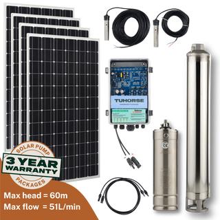 Tuhorse 3S500C-40/800 solar bore pump complete kit