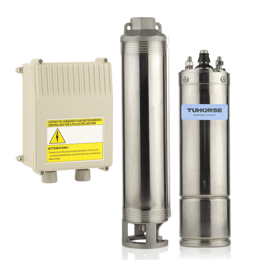 Tuhorse 4" 1.5HP/240V BF-09 Submersible Bore Pump Package, package contents