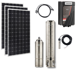 Tuhorse 4S3000C 4 Inch 3-Phase Centrifugal Solar Bore Pump Package 3000W + 4750W Panels, package contents