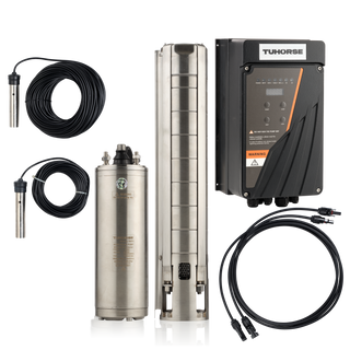 Tuhorse 4H2200 4 Inch AC/DC Hybrid Solar Bore Pump 2200W Pump & Controller, package contents