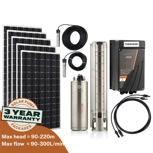 Tuhorse 4H2200/3800-3-EXT solar bore pump complete kit