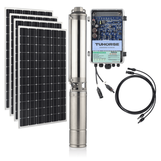 Tuhorse 4S1000C 4 Inch Centrifugal Solar Bore Pump Package 1000W + 1600W Panels, package contents