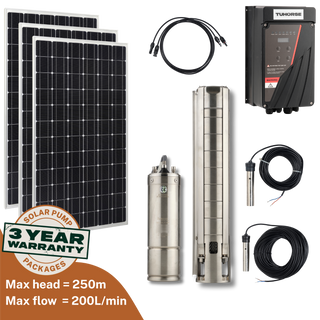 Tuhorse 4S3000C/4750-3 solar bore pump complete kit