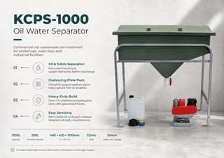 Aline KCPS-1000 Oil Water Separator 1000L Poly Tank System feature list