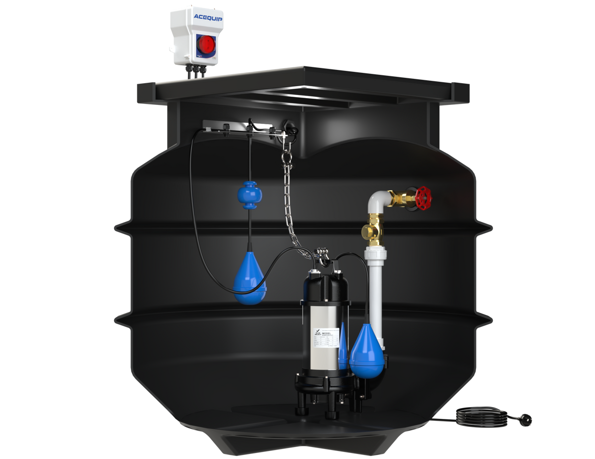 BlueSelect 700L Single Pump Station with Sewage Grinder Pump - main product view