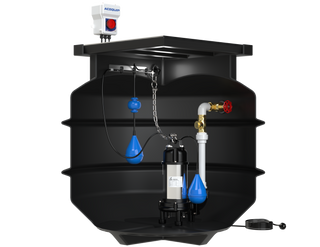 BlueSelect 700L Single Pump Station with Sewage Grinder Pump - main product view