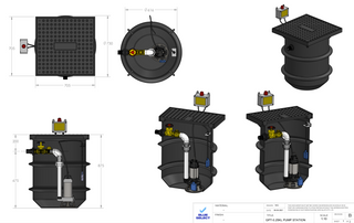 BlueSelect 250L Sewer Pump Station Package drawings