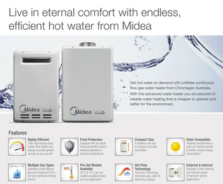 Chromagen Midea 20L Continuous Flow Gas Hot Water Heater_features