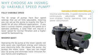 INSNRG Qi 1100 Variable Speed Pool Pump feature set