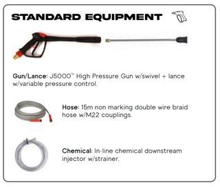 Jetwave Raptor G2 275-15 4000PSI Cold High Pressure Cleaner standard equipment