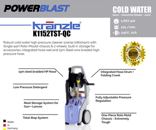 Kranzle K1152TST High Pressure Cleaner - Made in Germany