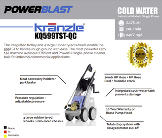 Kranzle KQ599TST 2175 PSI Industrial High Pressure Cleaner - Made in Germany
