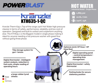Kranzle KTH635-1 Pressure Washer Hot Water German Made features