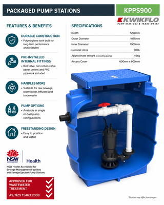 Kwikflo 900L Sewer Pump Station Package Pre-assembled feature