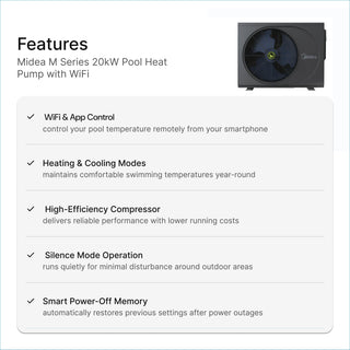Midea M Series 20kW Pool Heat Pump with WiFi