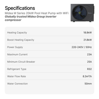 Midea M Series 20kW Pool Heat Pump with WiFi