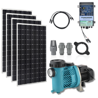 Tuhorse Solar Pool Pump 600W + 800W Panels, package contents
