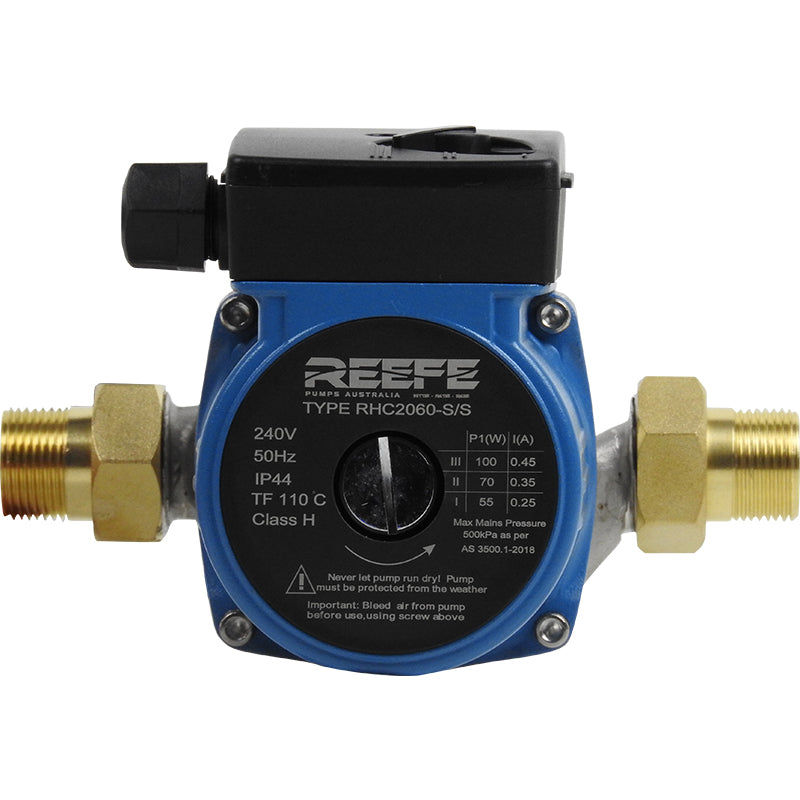 REEFE RHC2060 stainless steel hot water circulator pump, 3 speed