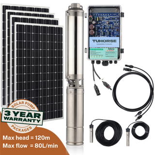 Tuhorse 4S1000C-40/1600 solar bore pump complete kit