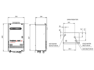 Thermann Commercial 28L External Continuous Flow Hot Water System