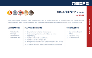 Yanmar 2" L48 Diesel Transfer Pump - 42,300L/h