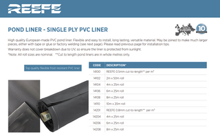 PVC Pond Liner Roll - Cut to Length