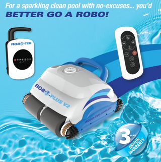 Robo-Tek Robo Plus V2 Robotic Pool Cleaner with Remote & Caddy