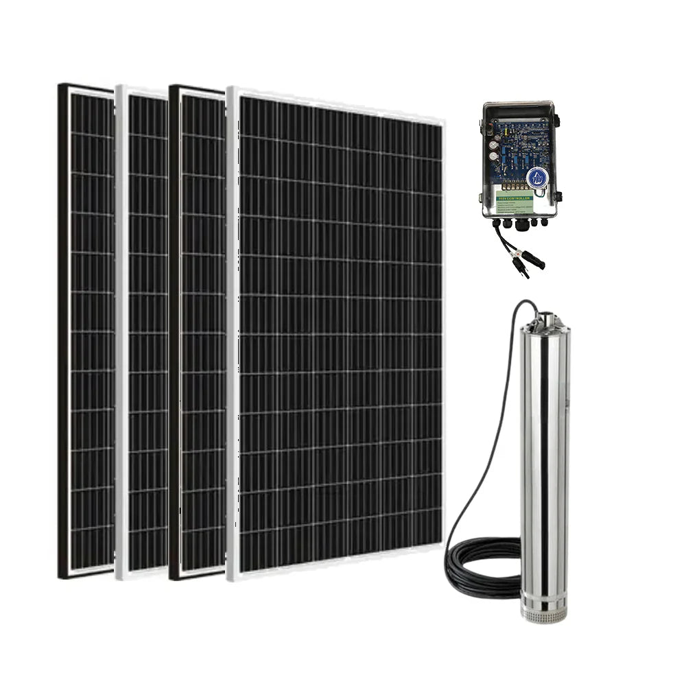 Tuhorse 4-Inch 500W Solar Bore Pump Complete Kit with x 200W