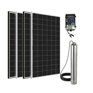 Tuhorse 4-Inch 500W Solar Bore Pump Complete Kit with 4 x 200W Solar Panels, 40m Cable